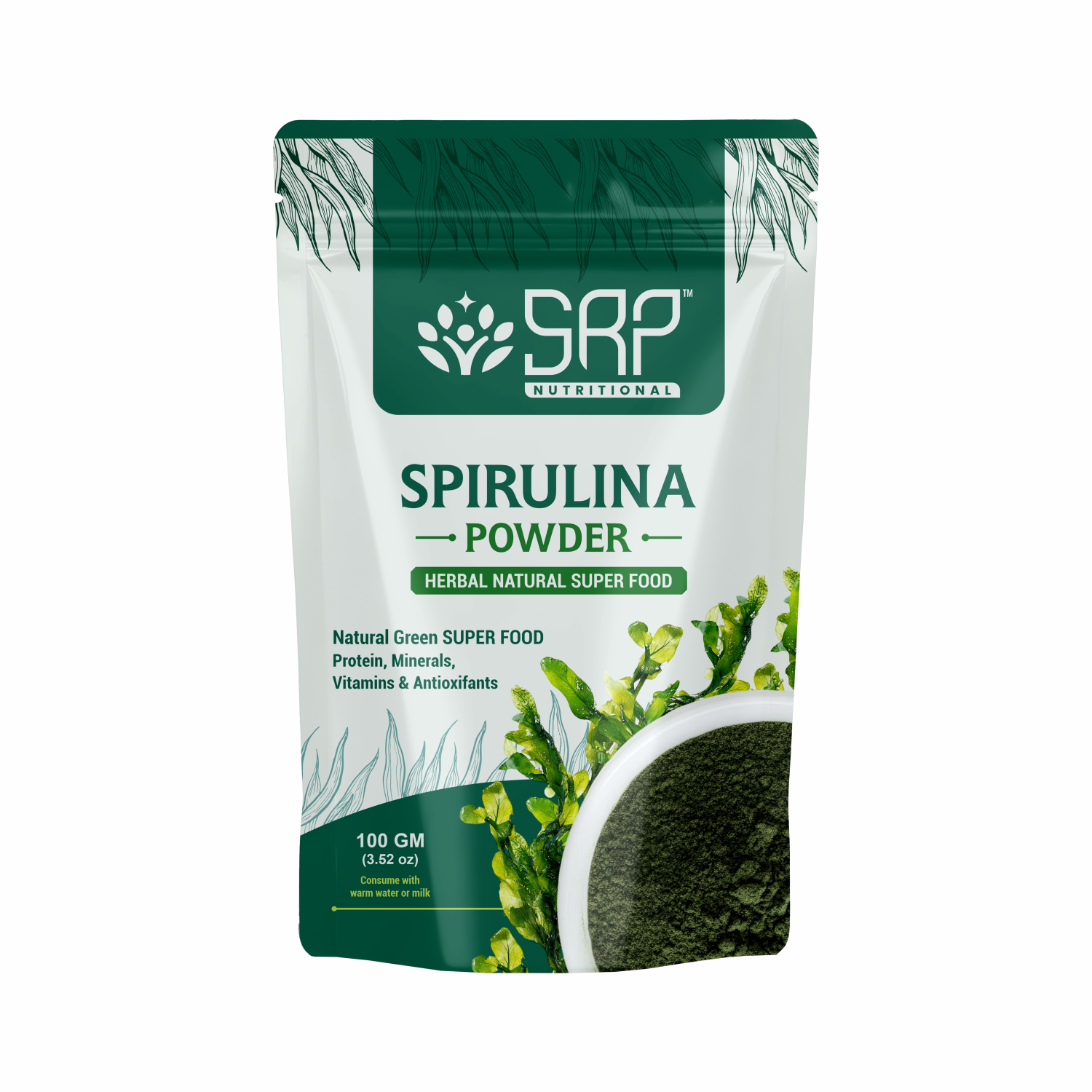 Spirulina Powder | 100% Pure Green Superfood | SRP Nutritional
